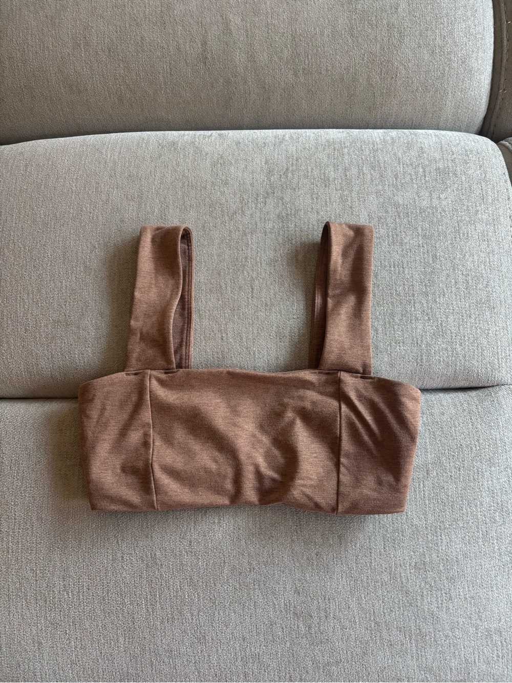 Brown Square-Neck Sports Bra